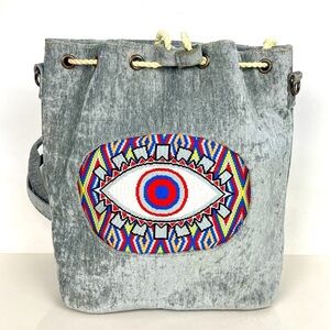 Evil Eye Backpack, Bag in Grey